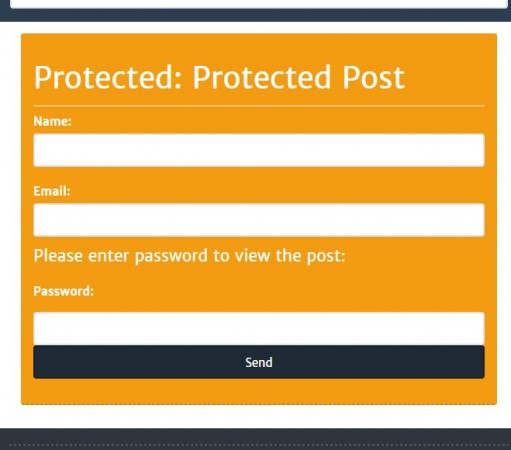 Extending password protected posts with name and email